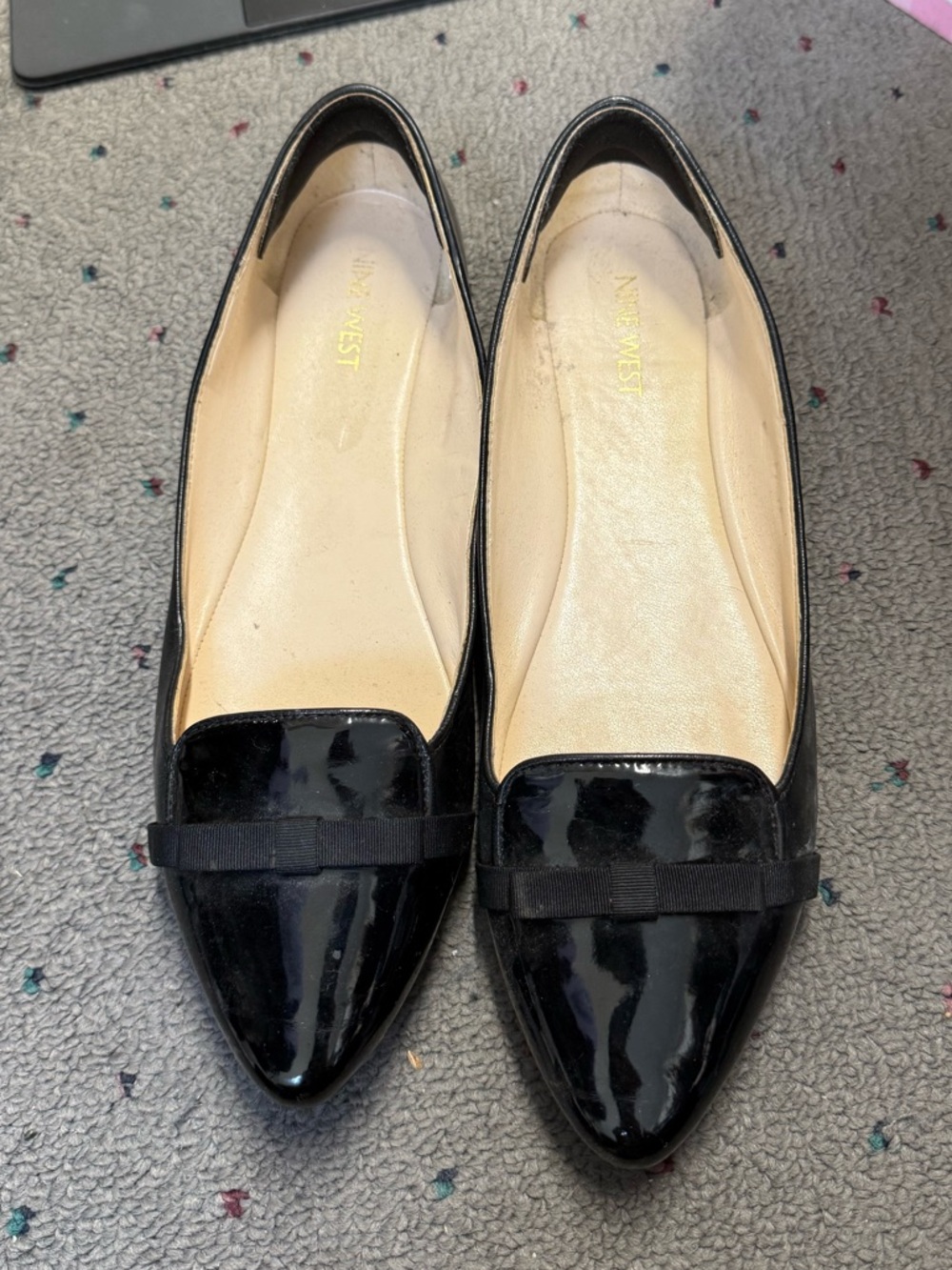 Classic Black Patent Pointed-Toe Flats